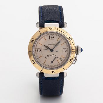 Cartier, Pasha, Power Reserve, wristwatch, 38 mm.
