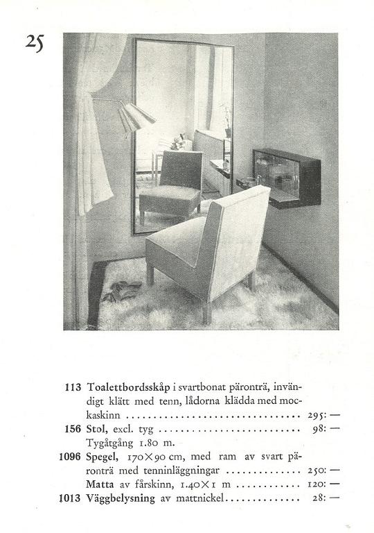 Uno Åhrén, a rare ebonized pear wood and pewter mirror, Firma Svenskt Tenn, early 1930s.