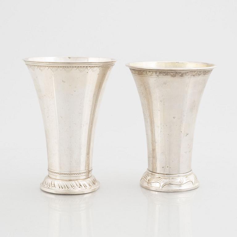 Two Swedish silver beakers, including GAB, Stockholm 1894.