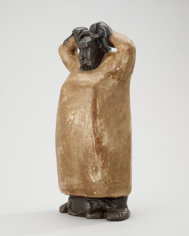 ÅKE HOLM, skulptur, "Mose med kopparormen", Höganäs 1950-tal.