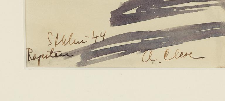 Agnes Cleve, watercolour, signed A. Cleve and dated -44.