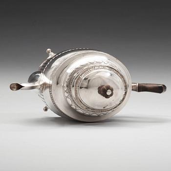 A Swedish 19th century silver tea-pot, mark of Bengt Tellander, Jönköping 1823.