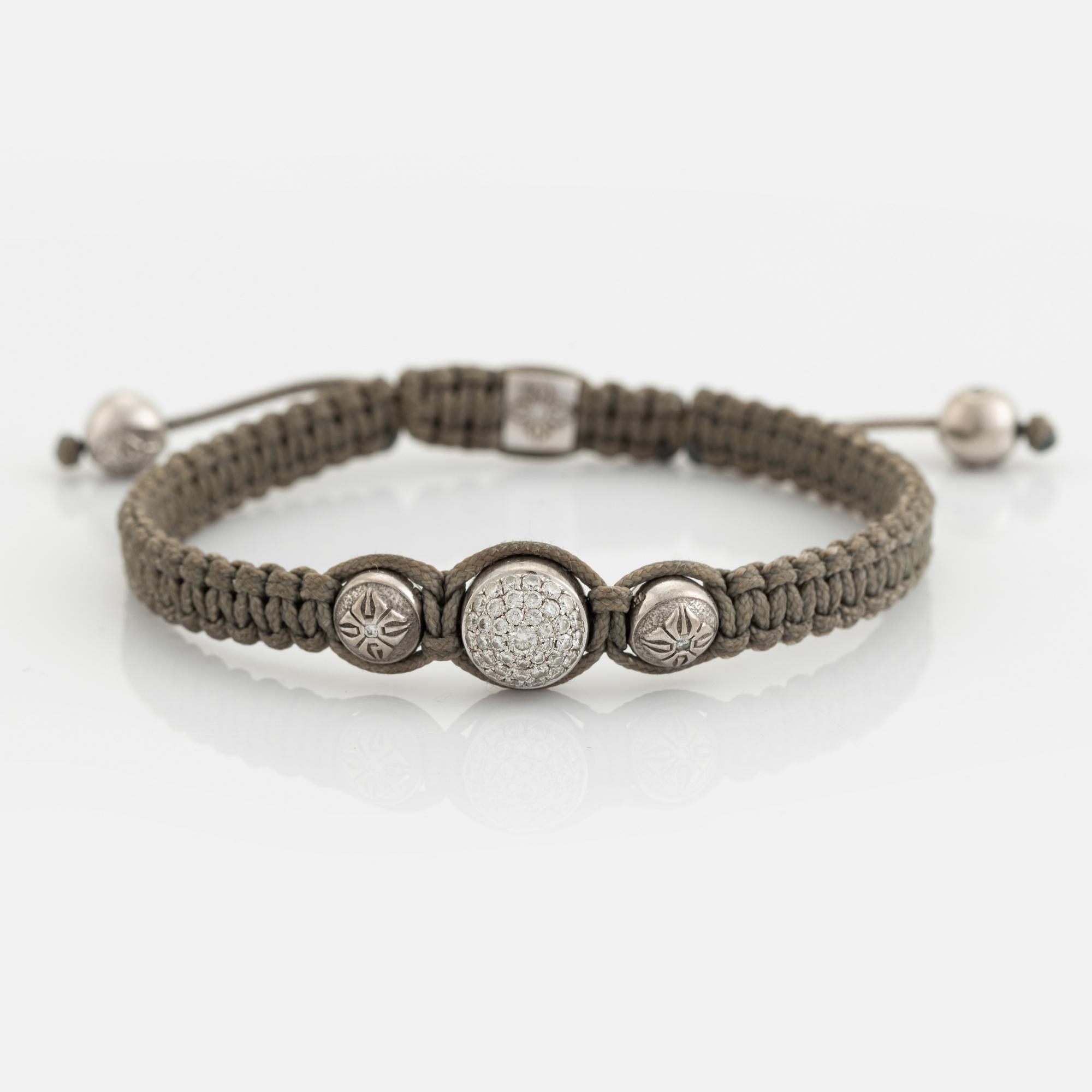 Shamballa brilliant cut diamond bracelet.