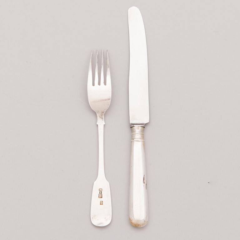 A 20-piece silver Russian cutleryset Moscow 1896.