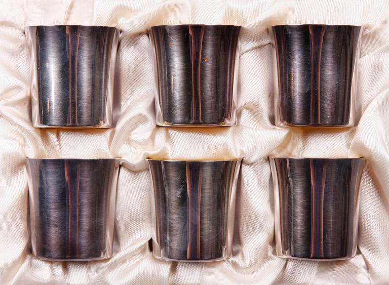 BÄGARE, 6 st, silver. GAB, 1966.