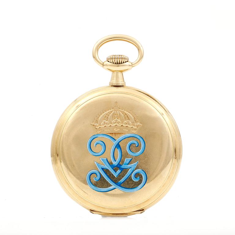 KUNGLIGT GÅVOUR, guld 18K, 1900-talets första hälft. Vikt tot ca 77 gram.