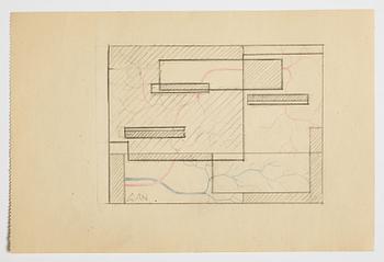 GÖSTA ADRIAN-NILSSON, pencil and coloured pencils on paper, signed GAN. Probably executed in the 1930's.