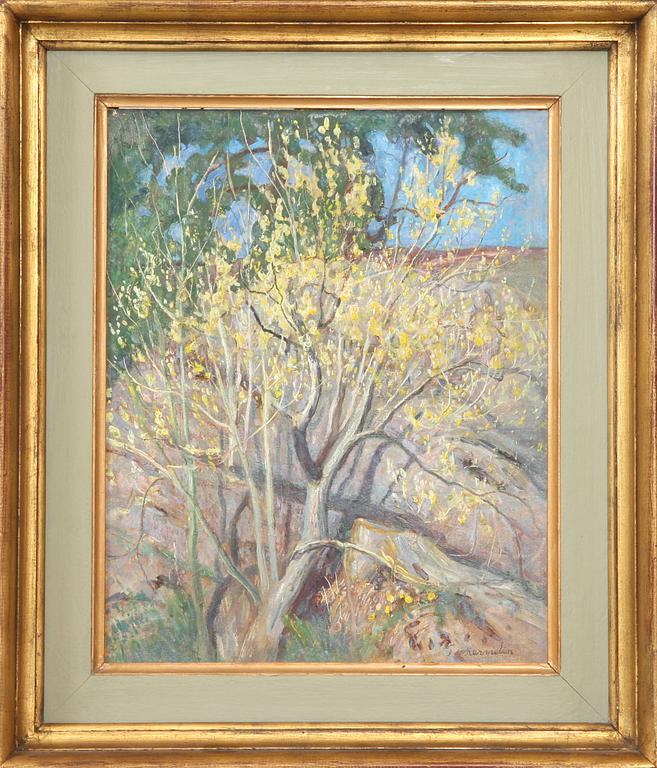 FOLKE HERMELIN, olja på pannå, sign.