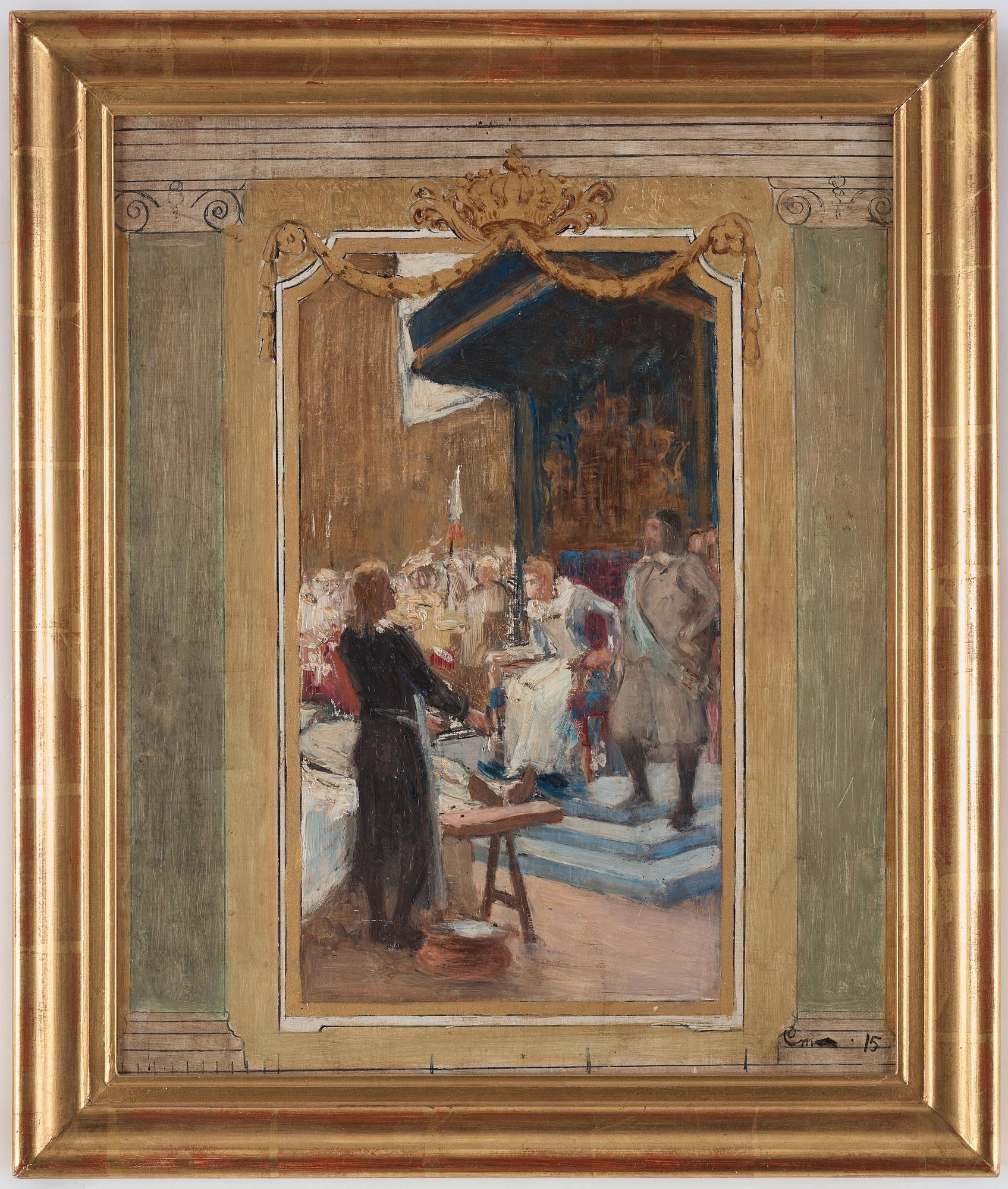Gustaf Cederström, Skisser till monumentalmålningar i Riddarhusets trapphall, Stockholm.