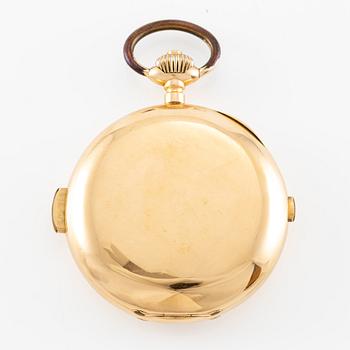 Pocket watch, 18K gold, minute repeater, chronograph, 57 mm.