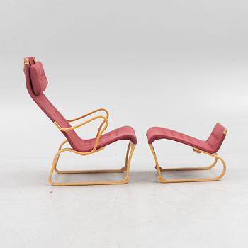 Bruno Mathsson, a 'Migo' armchair with a foot stool, Mathsson International, Värnamo.