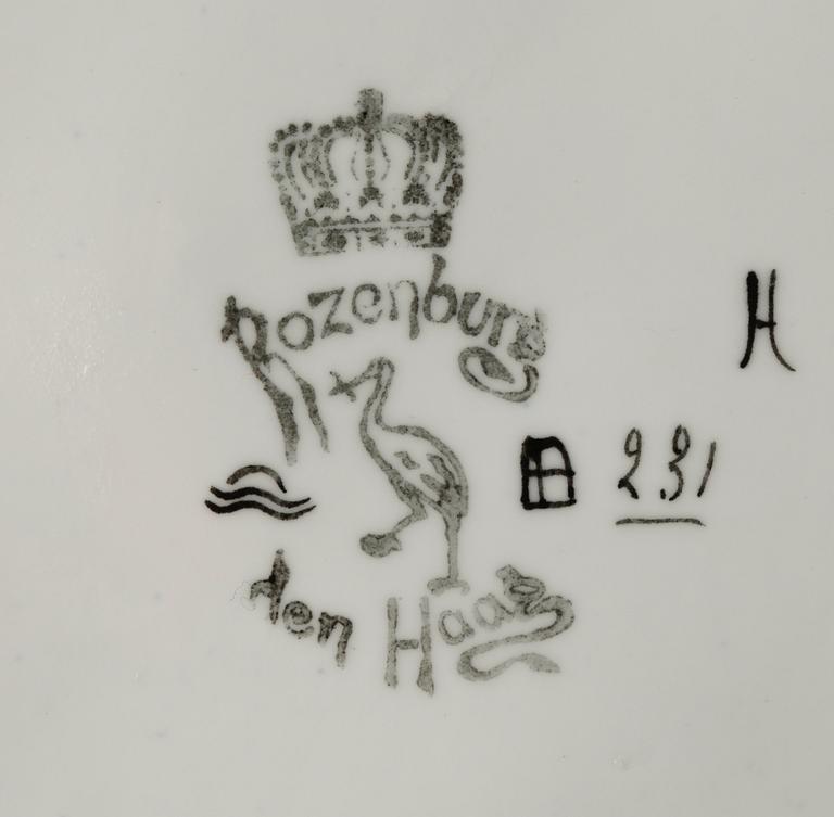 FAT, äggskalsporslin, Rozenburg den Haag, Holland ca 1900.