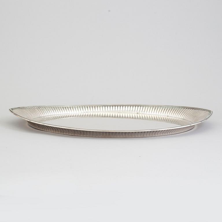 K ANDERSON, an Empire style silver tray from Stockholm, 1895.