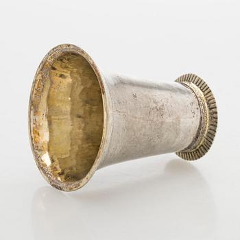 An 18th-century silver parcel-gilt beaker, maker's mark of Carl Halle, active in Turku, Finland 1765-1771.