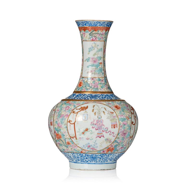 A large famille rose vase, Qing dynasty with Guangxu mark.