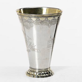 A Swedish parcel gilt silver beaker, mark of Lorens Stabeus, Stockholm 1753.