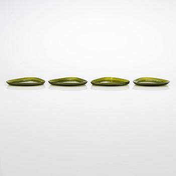 Alvar Aalto, fat, 4 st, modell 3900-37 signerad Alvar Aalto Iittala -56.