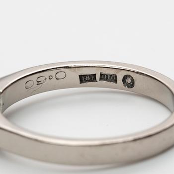 RING, 18K vitguld med briljantslipad diamant, ca 0.60 ct.