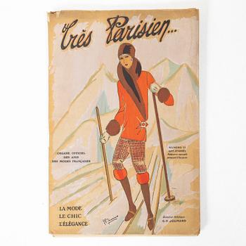 Seven French fashion magazines, 'Trés Parisien', with 123 pochoir fashion plates, Paris, G.-P. Joumard, 1927–31.