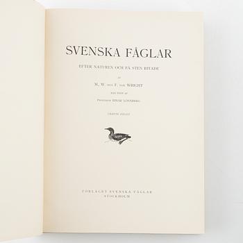 Bröderna von Wright, bokverk, 3 band, "Svenska fåglar", samt bokverk "Svenske foglarna" av Carl.J.Sundevall.