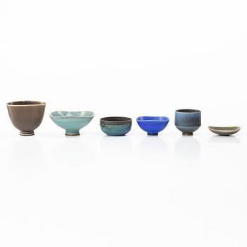 Berndt Friberg, & Stig Lindberg, a set of five stoneware bowls, Gustavsbergs Studio, 1950s–60s.