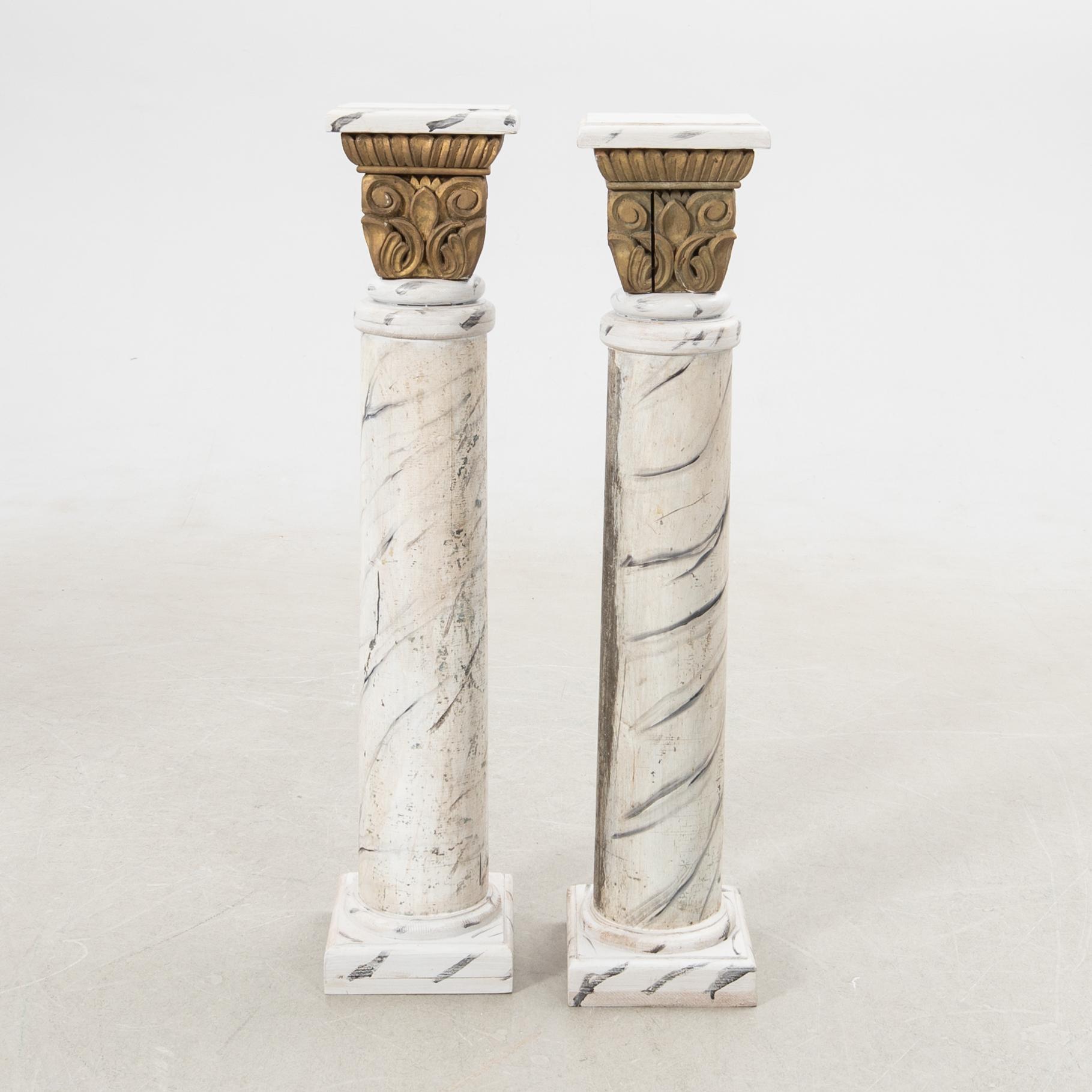 Pedestals, a pair, first half/mid 20th century.