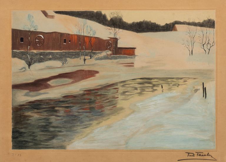 Frits Thaulow,  "Inntrykk fra sne / Effet de neige".
