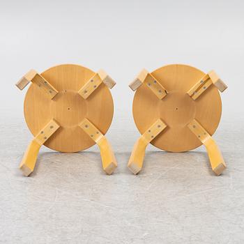 Alvar Aalto, a pair of model E60 stools, Artek, Finland.