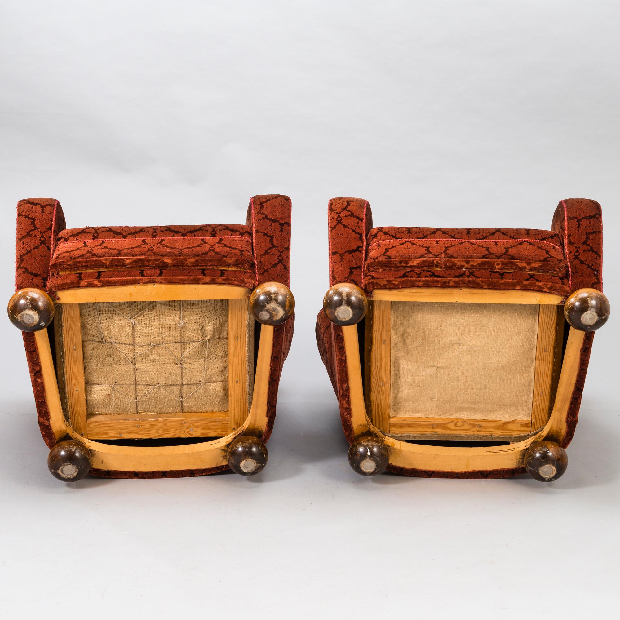 MÄRTA BLOMSTEDT, nojatuolipari, 1900-luvun puoliväli.