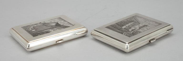 CIGARETTETUIER 2 ST, silver, Sovjetunionen, 1960-tal.
