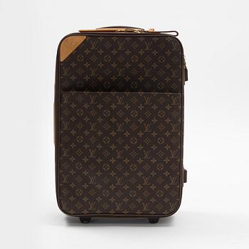 A monogram printed leather "Pegase 45" cabin bag by Louis Vuitton.