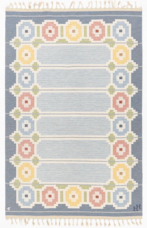 Helge Hamnert, matta, rölakan, Vävaregården Eringsboda, signerad HH, ca 308 x 202 cm.
