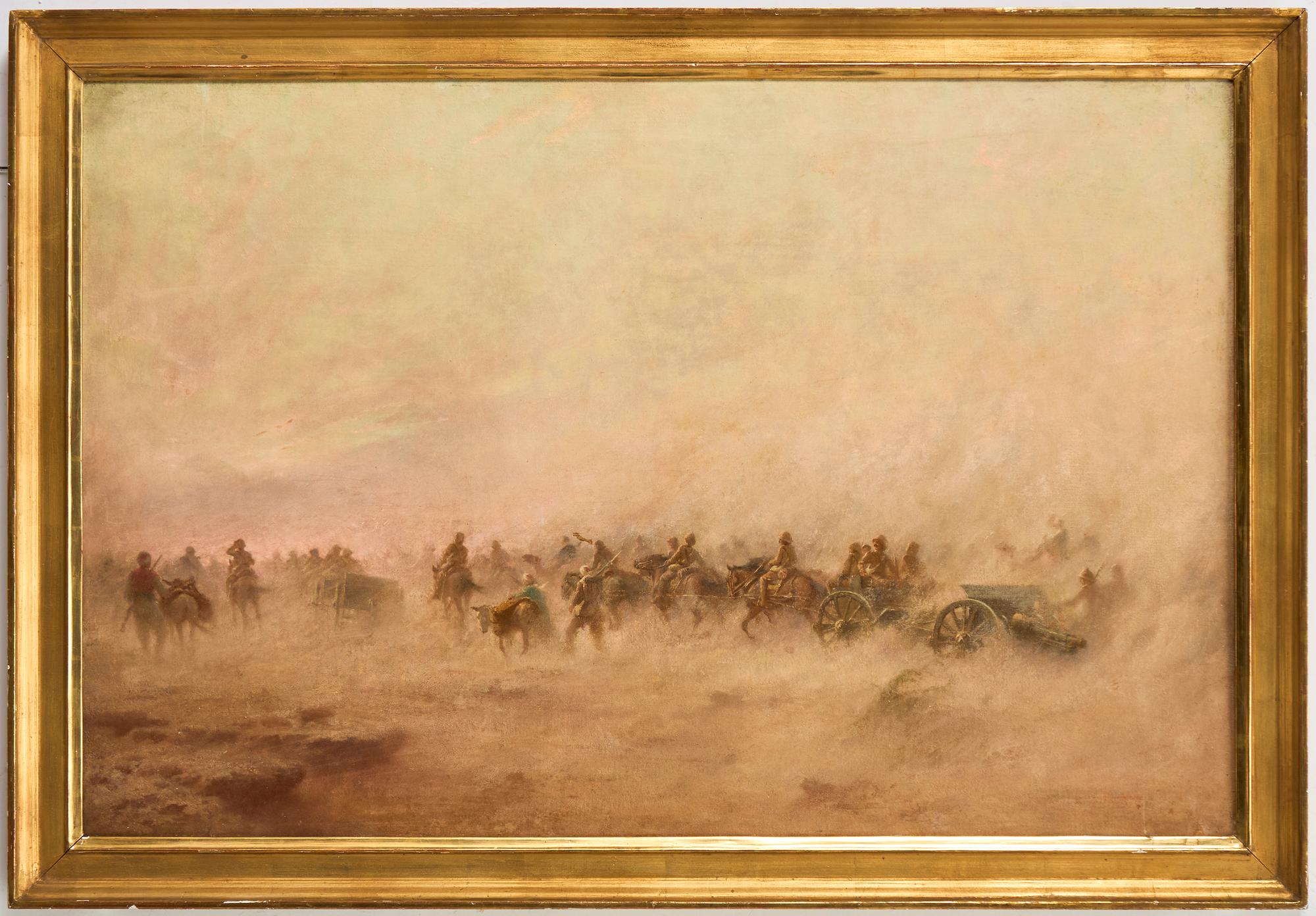 Engelsk skola, 1800-tal. Framryckande artilleri.