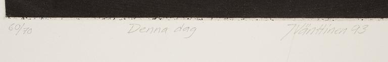 JUKKA VÄNTTINEN, mezzotint, 60/70, signerad och daterad -93 "Denna dag".