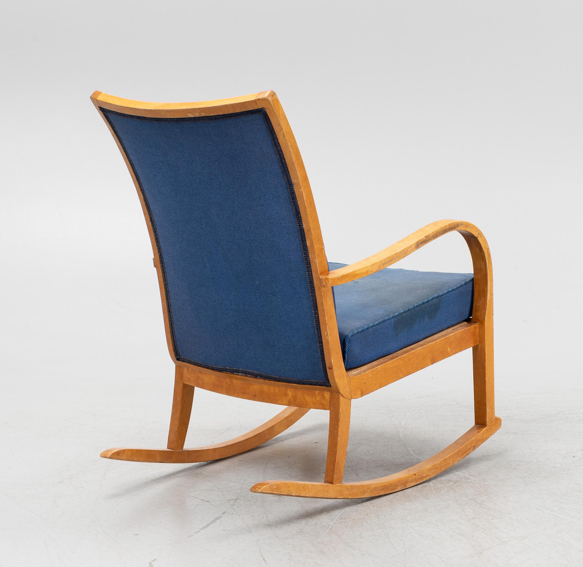 A birch rocking chair, Knoll, mid 20th century.