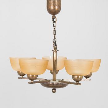 Paavo Tynell, A model 1409/5 ceiling lamp, Taito 1930s.