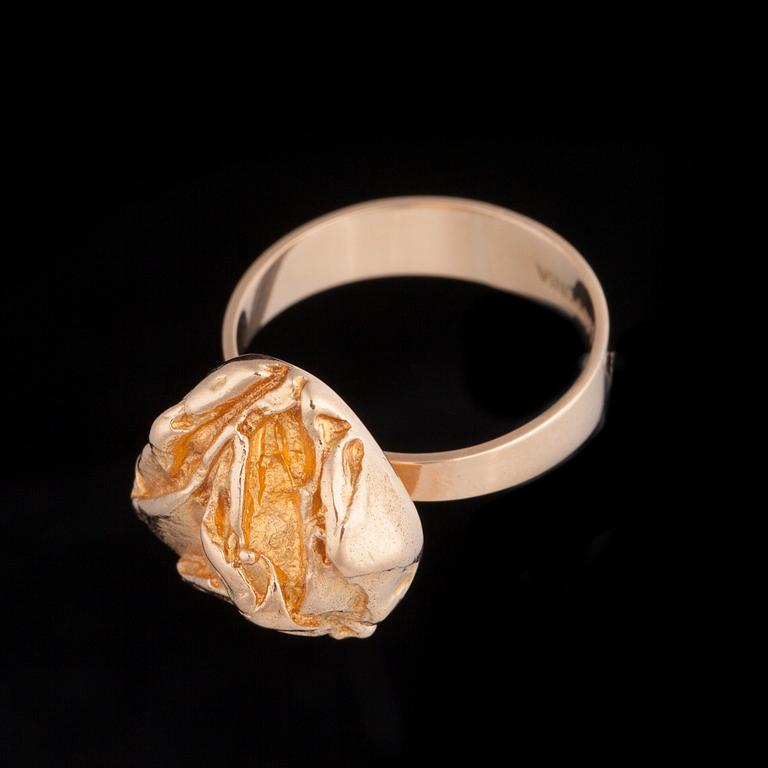 Björn Weckström, RING "Gulros" 14K guld, Lapponia 1972.