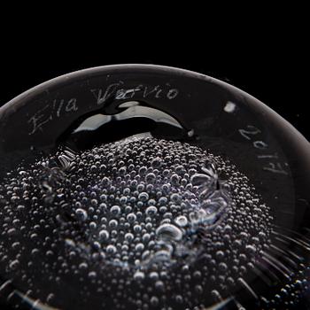 ELLA VARVIO, A glass vase/ sculpture, signed Ella Varvio 2017.
