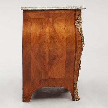 A rococo parquetry and gilt brass-mounted commode by C. Linning (master in Stockholm 1744-79).