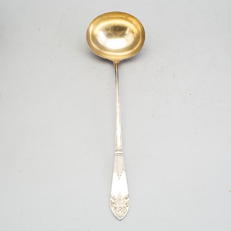 A Swedish early 20th century parcel-gilt soup-ladle, marked CGH, Stockholm 1907.