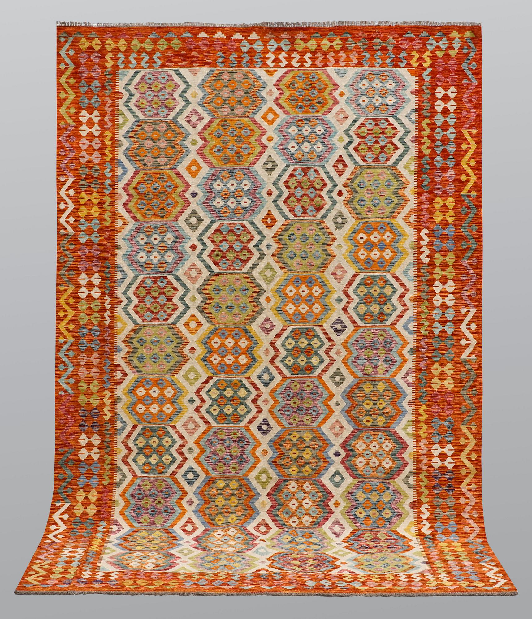 A carpet, kilim, ca 301 x 206 cm.
