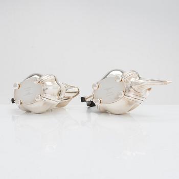 Te- och kaffeservis, 4 dlr, sterlingsilver, Joseph Gloster Ltd, Birmingham 1911, 1919 och 1922.