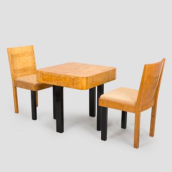 Birger Hahl, Pöytä ja tuolipari, J. Kutvosen Huonekalutehdas, Suonenjoki 1930-luku.