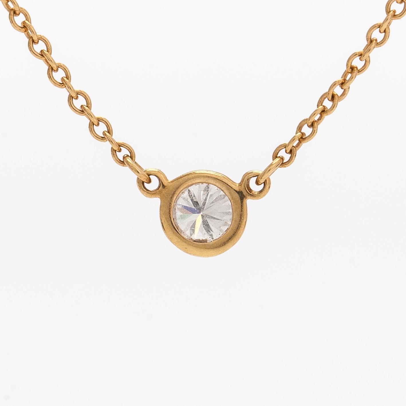 Tiffany & Co, Elsa Peretti, kaulakoru, "Diamonds by the Yard", 18K kultaa ja briljanttihiottu timantti.