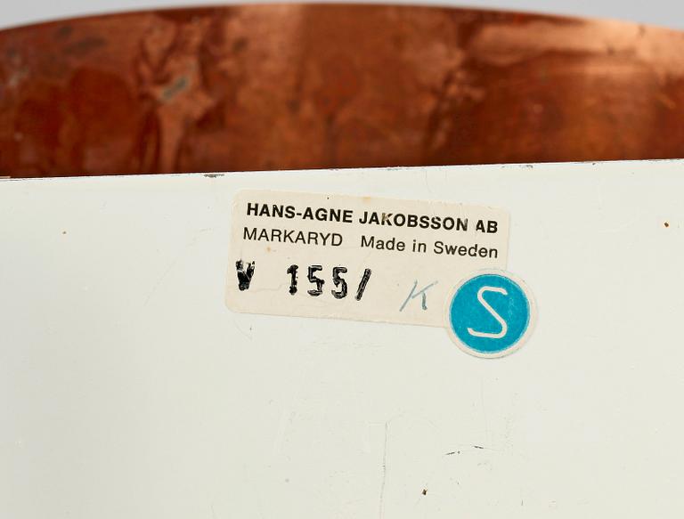VÄGGLAMPOR, 2 st, Hans Agne Jakobsson AB, Markaryd, 1900-talets andra hälft.