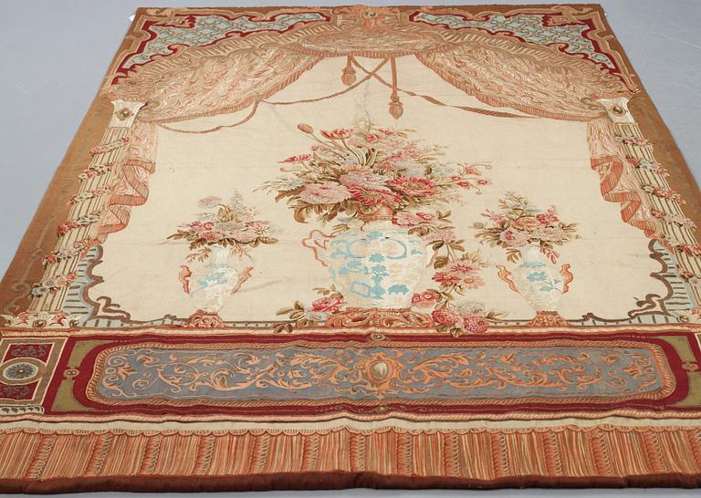 VÄVD TAPET, gobelängteknik, "Palatsinteriör", ca 314,5 x 185,5-186,5 cm, Aubusson sannolikt, 1800-talets andra hälft.