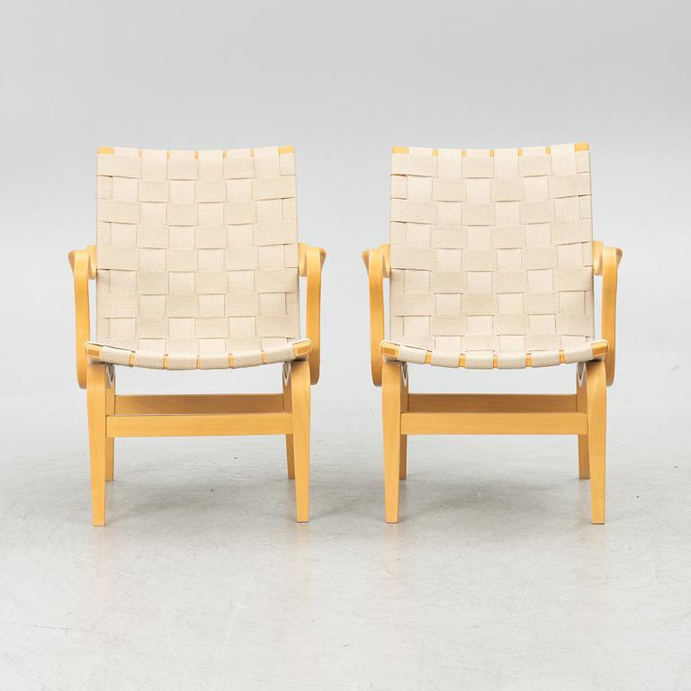 Bruno Mathsson, armchairs, a pair, "Eva", Dux, late 20th century.