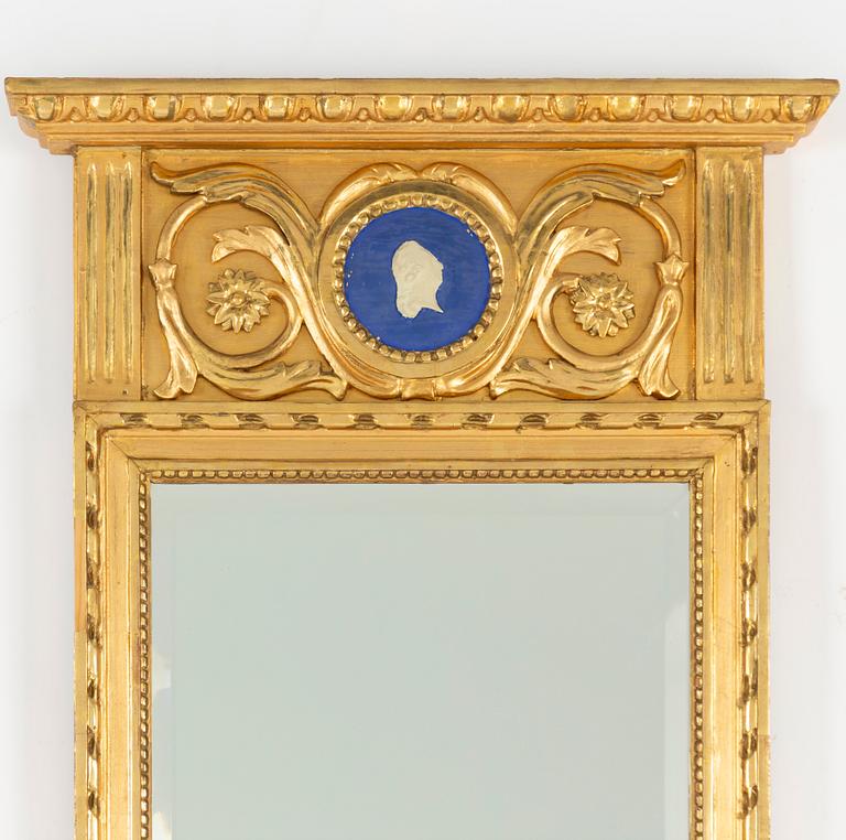 A late Gustavian style mirror, John Lundmark, early 20th Century.