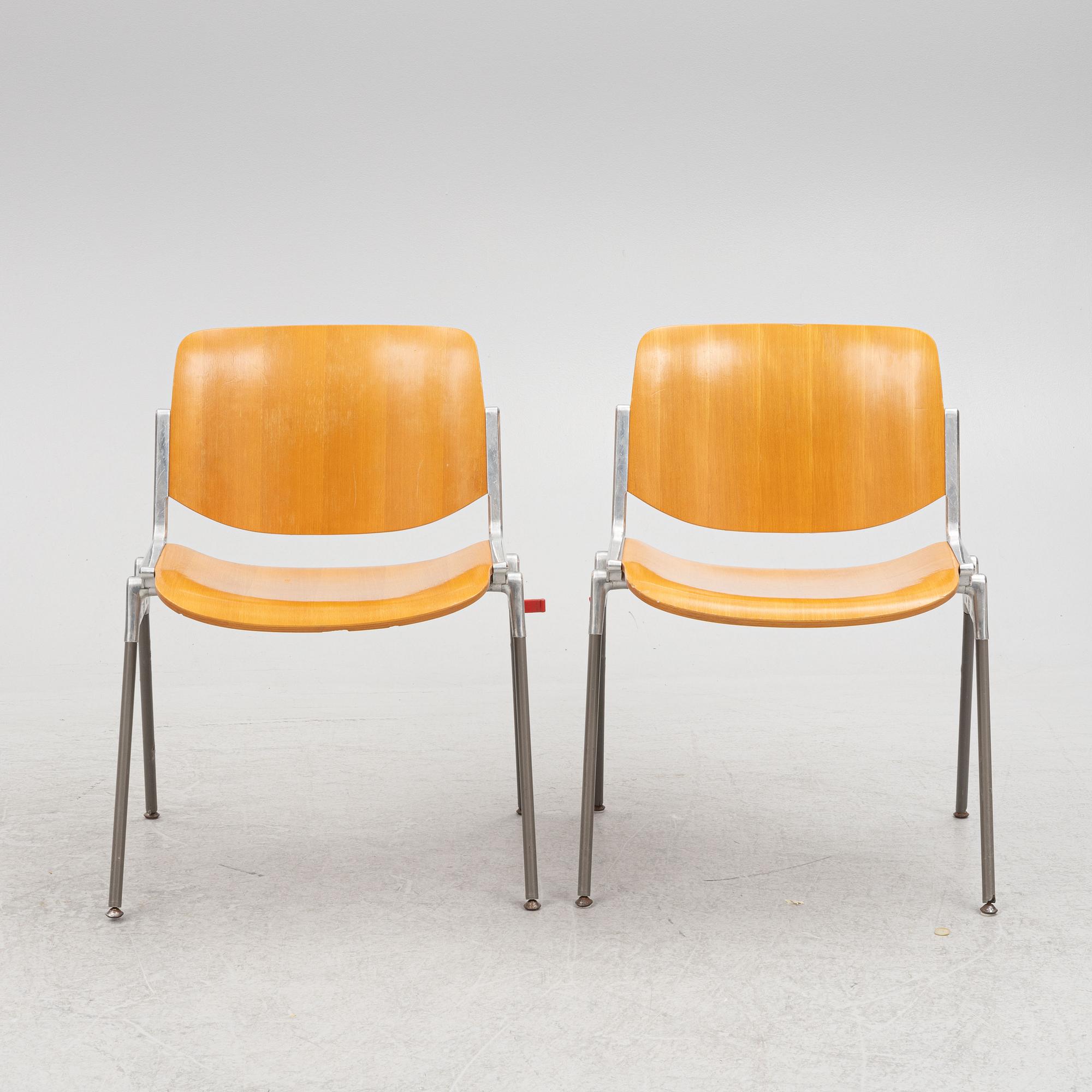 Giancarlo Piretti, four chairs, Castelli, Italy.