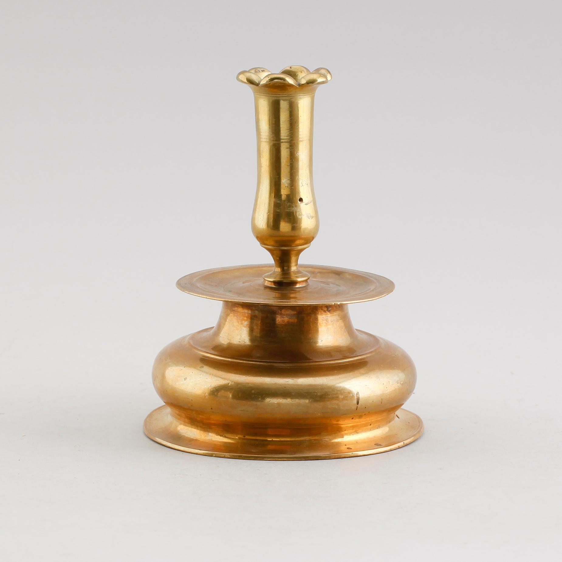 LJUSSTAKE, mässing, 1700-tal.